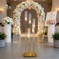 Centre de Table Lustre en Cristal Métal Acrylique 105cm pour Décorations de Mariage