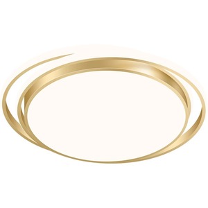 Plafonnier rond LED moderne et luxueux pour chambre à coucher, lumière chaude et romantique, corps en cuivre doré, alimentation CA - Product Image 2