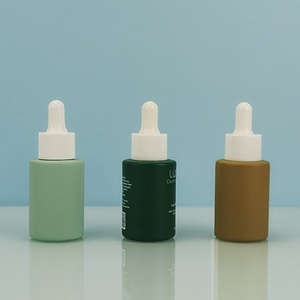 Flacon compte-gouttes en verre pour huiles essentielles, bleu mat 30 ml, vert mat, sérigraphie cosmétique 30 ml - Product Image 2