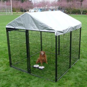 118 "L X 118" W X 70.9 "H açık ağır köpek sandık Metal çerçeve köpek çit güvenli çift kilit tasarımı - Product Image 4