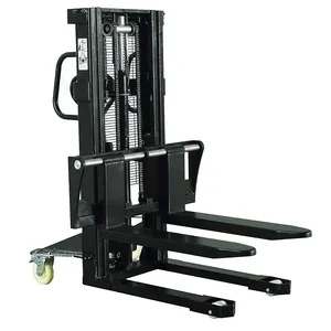 Kaki dioperasikan Manual Stacker mesin penumpuk Radial Mobile Portable hidrolik Lift palet Stacker