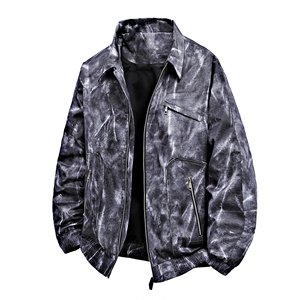 Veste décontractée pour homme, style frock tie-dye, avec logo personnalisé, pour le printemps et l'automne, grande taille, coupe ample et épaissie pour un effet volumineux. - Product Image 3