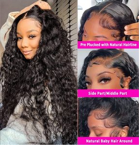 LavishbeautyคุณภาพสูงบราซิลHdวิกผมลูกไม้เต็มรูปแบบGlueless Deep Waveต่อผมวิกผมลูกไม้ด้านหน้า 13x4 กับผมเด็ก - Product Image 6