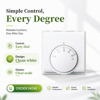 Thermostat mécanique de haute qualité, best-seller, en matériau PC ABS ignifuge, adapté aux ventilo-convecteurs de climatisation centralisée