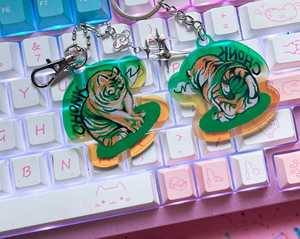 Porte-clés en acrylique transparent OEM/ODM, motif tigre épais, style <span class=keywords><strong>pixel</strong></span> <span class=keywords><strong>art</strong></span> original - Product Image 4