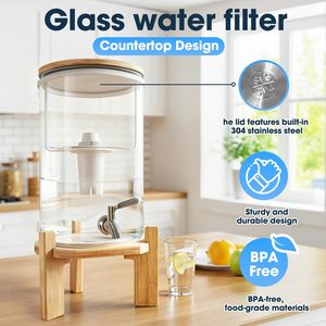 Nouveau distributeur de <span class=keywords><strong>filtre</strong></span> à <span class=keywords><strong>eau</strong></span> en verre par gravité 2025, système de purification d'<span class=keywords><strong>eau</strong></span> de comptoir avec pierre de Maifan, élément filtrant personnalisable - Product Image 3