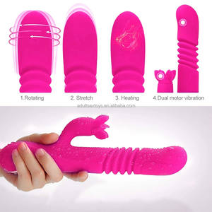 3-in-1 Wiederaufladbarer Rabbit-Vibrator Stoßender Dildo 20 Modi Heizung & Rotation Doppelmotoren Sexspielzeug für Frauen - Product Image 3