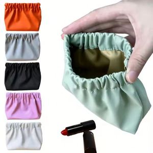 Wedding Gift USB Data Cable Storage <b>Bag</b> Small Cosmetic <b>Bags</b> Custom Private Label Leather Lipstick Purse - Product Image 4