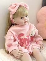 Poupée Reborn de 60cm en caoutchouc souple pour bébé, jouet pour fille, princesse, cadeau d'anniversaire, émail doux et mignon