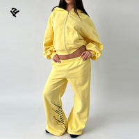 Ensemble de survêtement personnalisé pour femme – Collection Automne 2026 – Vêtements tendance pour femme – Ensemble deux pièces : sweat à capuche zippé et pantalon de survêtement oversize