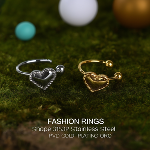 แหวนแฟชั่นรูปหัวใจ สแตนเลสสตีล 316L ชุบทอง PVD ORO - Product Image 3