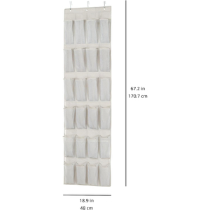Organizador de Zapatos Colgante de Seis Niveles, Diseño Plegable, 24 Bolsillos de Malla, Tela Oxford, Gancho de Hierro para Puerta de Armario, Almacenamiento Moderno Rectangular - Product Image 2