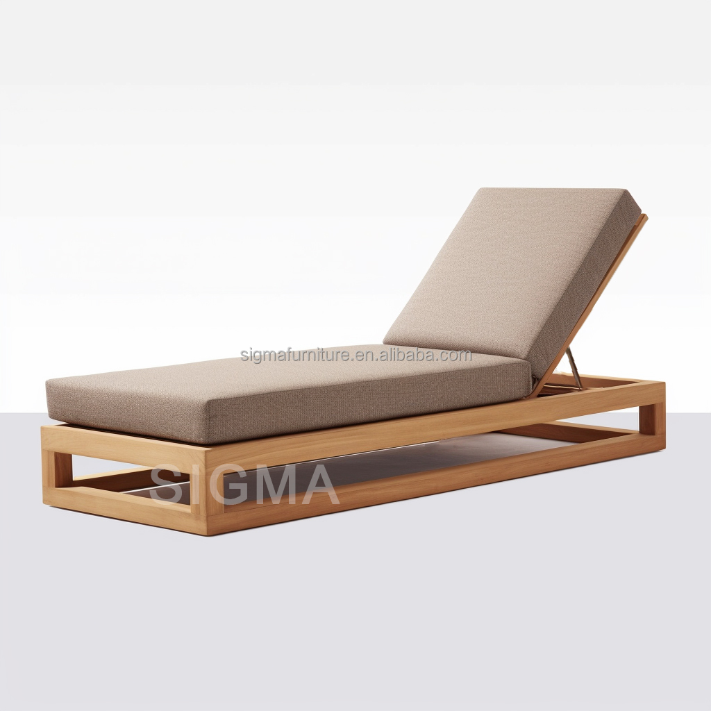 Best quality patio garden sets teak wood sunbed outdoor lounge chaise customize