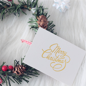 Primo cuore oro-timbrato benedizione di natale nuovo anno messaggio floreale grazie regalo creativo biglietti di auguri carta da stampa - Product Image 5