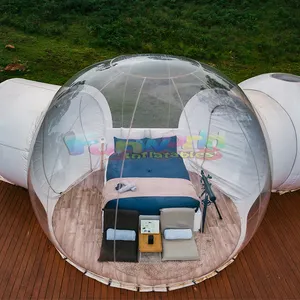 Carpa glamping inflable para fiesta al aire libre, cúpula transparente, carpa de camping de burbujas transparente inflable