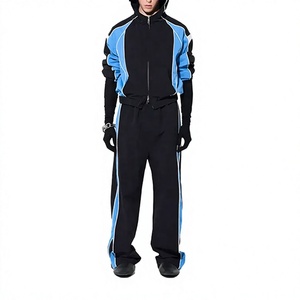 Vêtements de sport imperméables unisexes sur mesure avec surpiqûres réfléchissantes, veste coupe-vent et pantalon, vente en gros, fabricant - Product Image 3