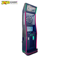 Machine de fléchettes électroniques à monnayeur, commerciale, connectée en réseau, avec interface en anglais, personnalisable pour bar et jeu de fléchettes sur cible