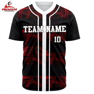 Maillot de baseball léger et respirant à manches courtes, personnalisable pour équipe, grande taille, unisexe, pour adulte, séchage rapide, vêtement de sport - Product Image 1