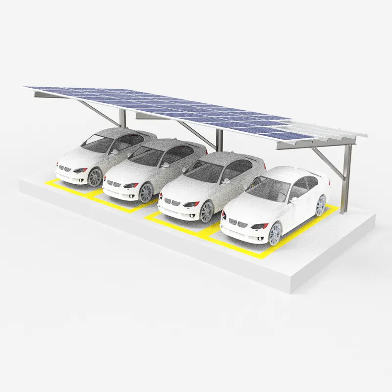 Kommerzieller günstiger Preis hocheffiziente Autoparkplatz-Befestigung Solarpanel Bodenunterstützung Montage Carport-Energiehalterung