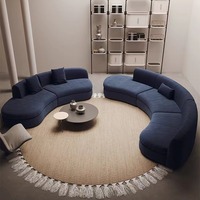 Juego de Sofás Seccionales Curvos de Terciopelo de Lujo Moderno Estilo Nórdico para Clubes, Salones, Hoteles, Amplio, Accesible y Versátil