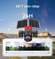 Caméra CCTV solaire à 4 objectifs, vision nocturne, étanche IP66, sans fil, 4G WiFi, PTZ, sécurité extérieure, audio bidirectionnel, carte SIM 4G