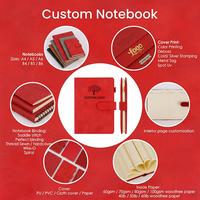 Cuaderno A5 con Cubierta de Cuero PU, Encuadernación Cosida, Impresión Personalizada, Color Creativo, con 100 Hojas, para Oficina o Viajes, Promocional