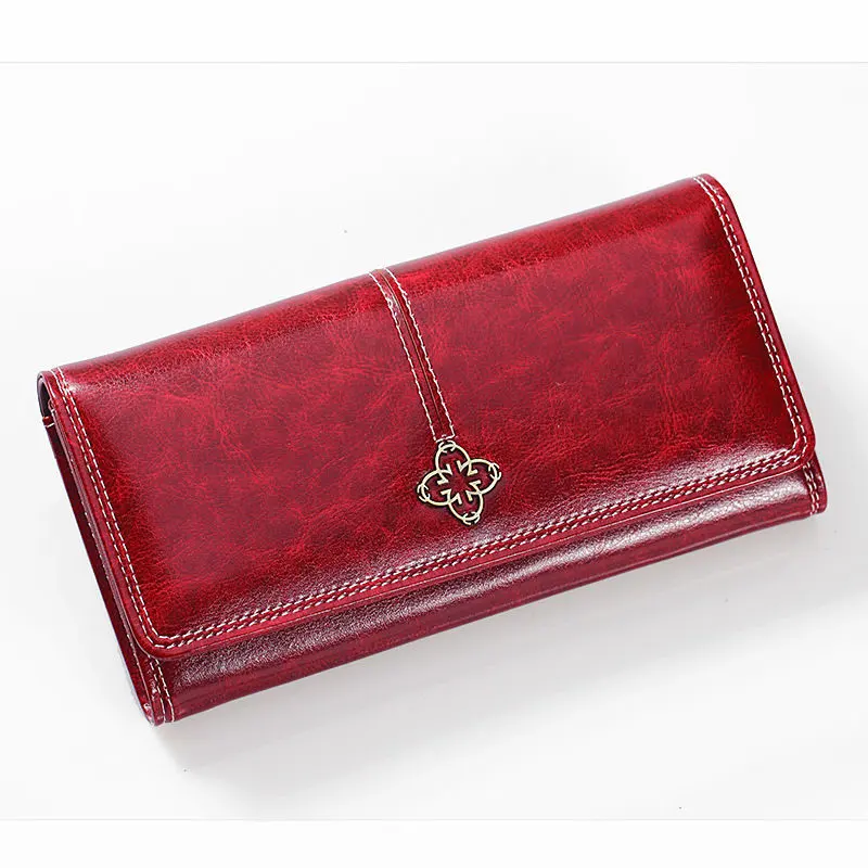 Wholesale Vintage Zipper Long Wallet Large Capacity Fashion Wallet Women Leather Wallets