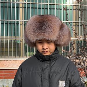 RXFurs russe personnalisé classique fourrure hiver extérieur oreillettes luxe chaud plein naturel raton laveur grande capuche vraie fourrure chapeaux pour hommes - Product Image 6