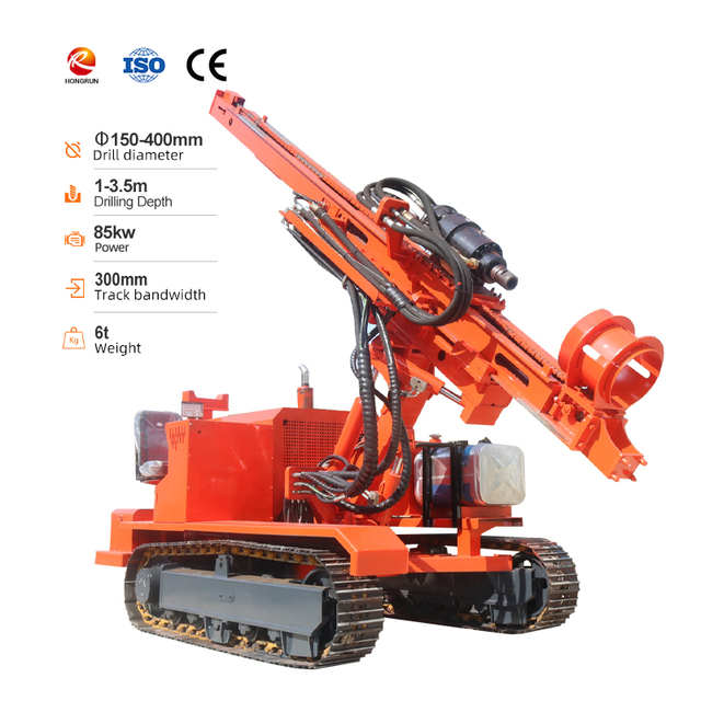 Crawler Mounted Solar Pile Driver Hydraulic Screw Piling Construction Helical Pile Drilling Rig Foundation Equipment