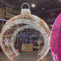 Boule géante de Noël LED d'extérieur, décoration classée IP65 pour aménagement paysager et mariages