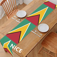 Chemin de table personnalisé avec drapeau de la Guyane, protection de table pour l'aménagement des halls d'hôtel et cadeau souvenir commémoratif