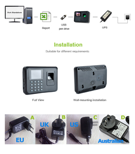 MYA5 INJES Standalone Cổng USB 1000 người sử dụng dấu vân tay thời gian ghi trong sinh trắc học hệ thống chấm công - Product Image 5