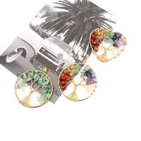 Pendentif Arbre de Vie en Cristal Naturel Coloré, Breloque Collier Arbre de Fortune, Ornement Décoratif à Suspendre pour Voiture et Usage Quotidien