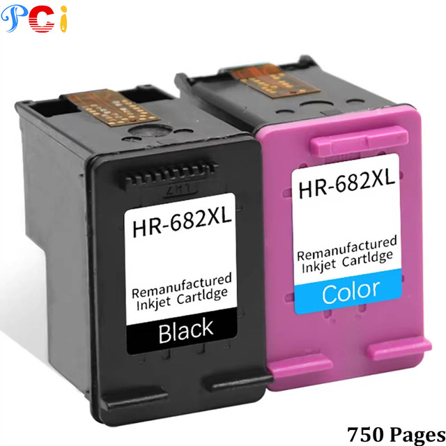 PCI 682XL Black Remanufactured for Ink Cartridge for HP Deskjet Plus Inkadvantage 4175/4178/6078/6478/1216 Inkjet Ink Cartridges