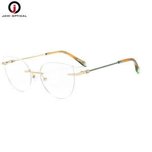 Vente en gros de montures sans monture de qualité supérieure branches légères lunettes pour femmes lunettes optiques en métal - Product Image 5