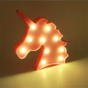 Lámpara decorativa con batería para fiesta de Halloween, luz Led de unicornio para la habitación de los niños, Día de San Valentín