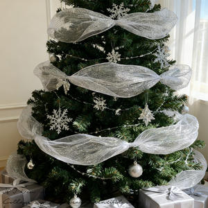 Flower Net Packaging DlY Wreath Gold <strong>Ribbon</strong> Roll 26cm*9m Metallic Fringe Christmas Tree <strong>Deco</strong> <strong>Mesh</strong> <strong>Ribbon</strong> for Tulle Decoration - Product Image 3