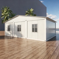 Maison conteneur modulaire préfabriquée à trois modules, démontable, respirante, économique, à double étage, toit pointu, optimale