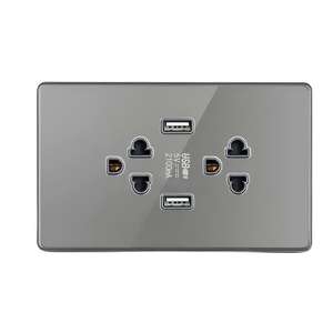 Enchufe de pared grande con toma de corriente de 220v estándar tailandés, USB C de carga rápida, enchufe americano, interruptor de pared. - Product Image 1