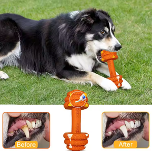 Juguete Masticable para Mascotas Resistente a Mordidas, Juguete Masticable para Perros con Forma de Mancuerna Redonda, Juguete para Perros de Goma Natural - Product Image 3