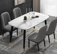 Chaise de salle à manger légère, nordique, simple et moderne, avec dossier en cuir souple, tabouret de restaurant commercial pour petit appartement en MDF