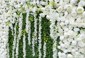 Simulación de <span class=keywords><strong>Eustoma</strong></span> <span class=keywords><strong>Grandiflorum</strong></span> Blanca, Fondo de Césped Verde, Flor Artificial para Pared, Decoración para Bodas y Fotografía - Product Image 5