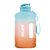 Bouteille d'eau personnalisée avec logo, demi-gallon, marqueur de temps, sans BPA, avec large ouverture, pour la salle de sport, le sport, la remise en forme, capacité de 2 L