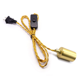 Copper Lamp Holder With Twisted <b>Wire</b> Plug <b>Cable</b> For DIY Lighting Accessories <b>Assembly</b> Lampshade And Fixtures - Product Image 5