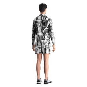 T-shirt d'été à manches longues pour homme, motif floral sublimé, style marin formel - Product Image 6