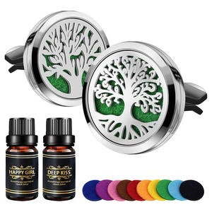 Diffuseur d'aromathérapie pour grille d'aération de <span class=keywords><strong>voiture</strong></span> 30 mm, médaillon en acier inoxydable avec coussinets en feutre, désodorisant de <span class=keywords><strong>voiture</strong></span>, cadeau pour femmes et hommes - Product Image 2