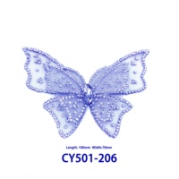 Empeignes de chaussures sur mesure avec papillons en tulle et strass, couleur et logo personnalisés, confortables et respirantes, pièces de chaussures