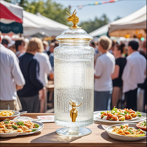Grande capacité de distributeur de jus de boisson d'eau en verre avec <span class=keywords><strong>robinet</strong></span> 5l <span class=keywords><strong>10l</strong></span> distributeur de boissons de <span class=keywords><strong>bidon</strong></span> d'ananas pour restaurant à la maison - Product Image 3