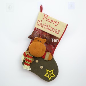 Bolsa de regalo de Navidad de tela con diseño de dibujos animados para muñecas de cabeza grande, adorno colgante para dulces, hecho en China - Product Image 3