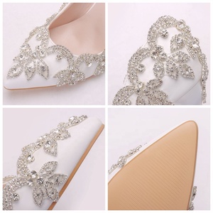 Vendita calda principessa festa di nozze tacchi alti cristalli bianchi 10CM alti <span class=keywords><strong>scarpe</strong></span> da sposa - Product Image 3